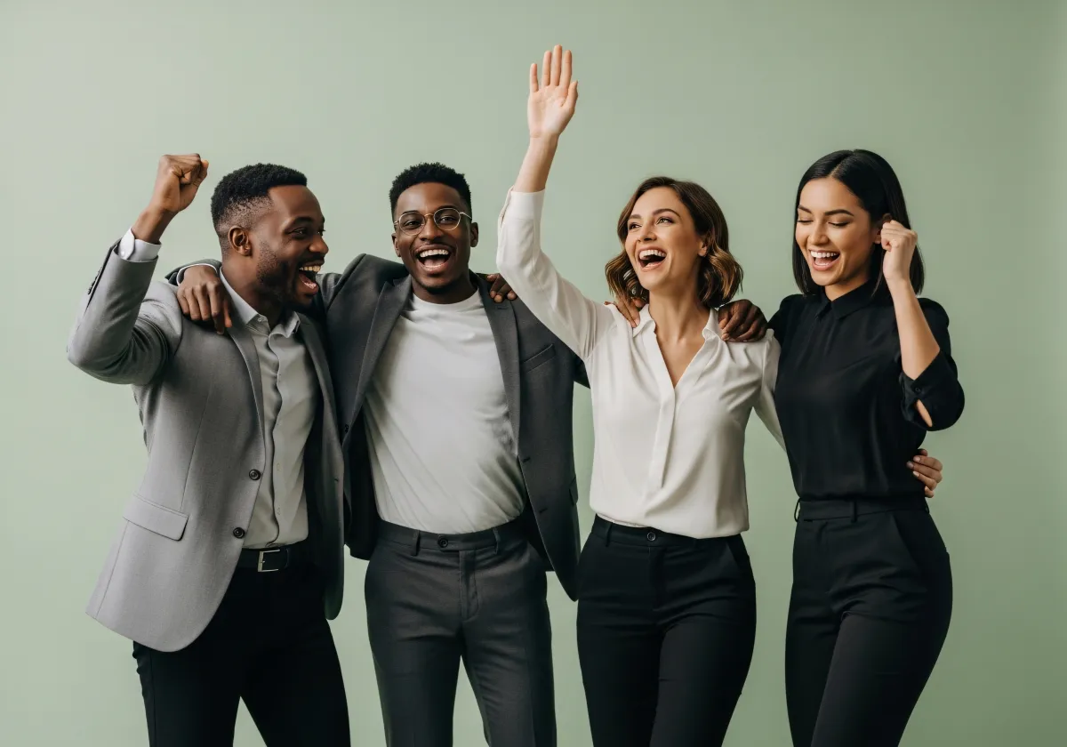 Empresários celebrando parceria